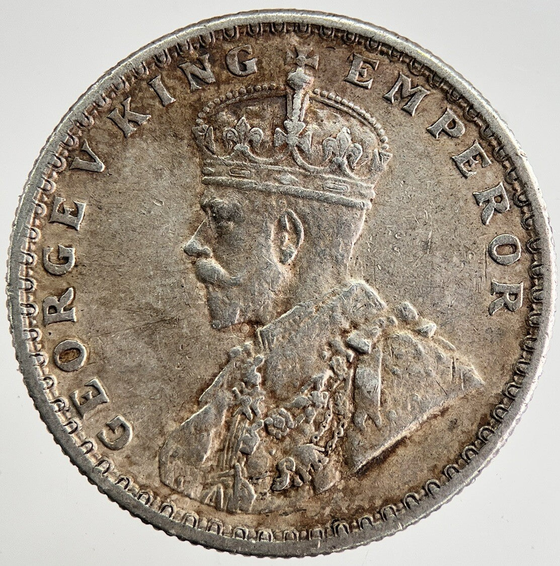 1916 India 1/2 Half Rupee Silver Coin | Fine Collectable Grade | a8459