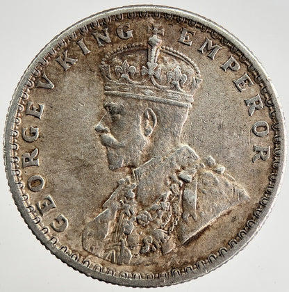 1916 India 1/2 Half Rupee Silver Coin | Fine Collectable Grade | a8459