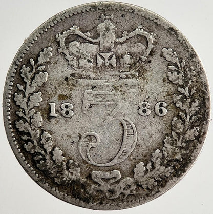 1886 Victoria Threepence Silver Coin | Collectable Grade | a8482