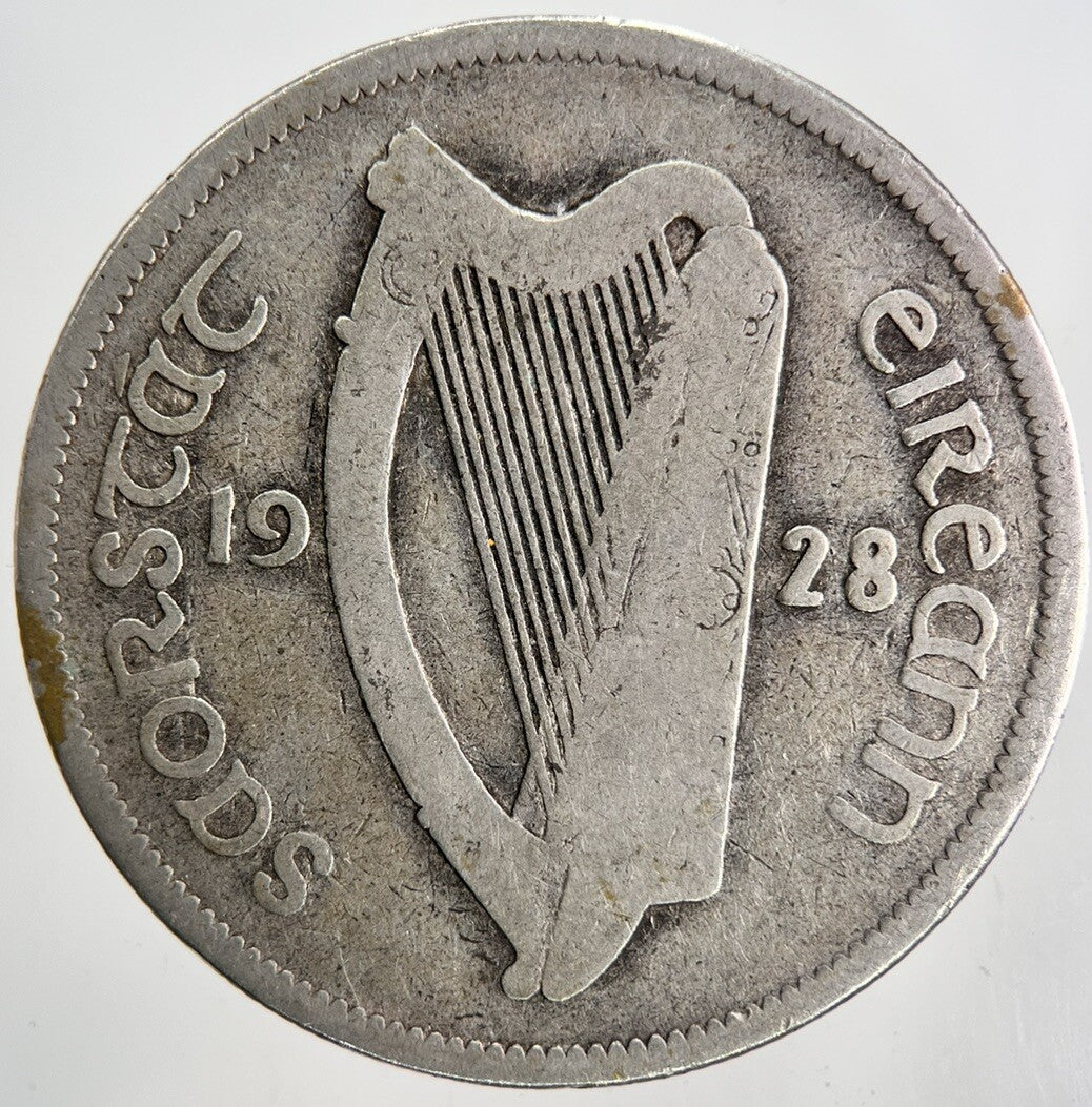 1928 Irish Half-Crown Horse Silver Coin | Collectable Grade | a6854