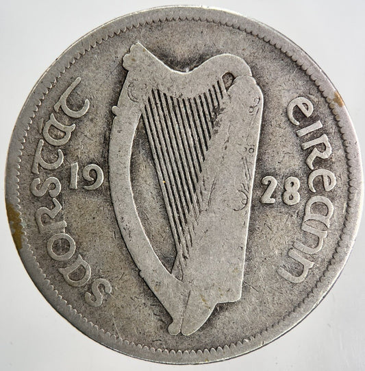 1928 Irish Half-Crown Horse Silver Coin | Collectable Grade | a6854