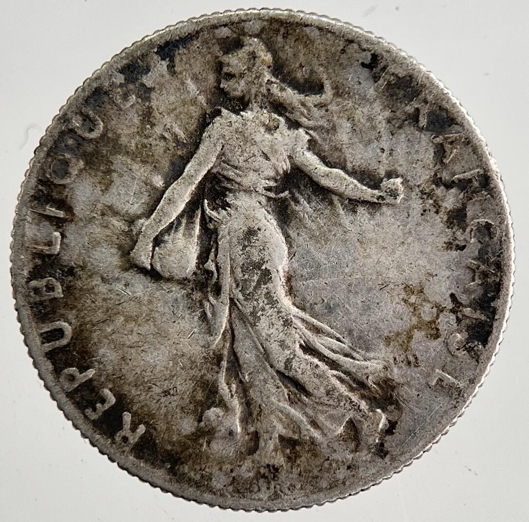 1918 France 50 Centimes Cents Silver Coin | Fine Collectable Grade | a8365
