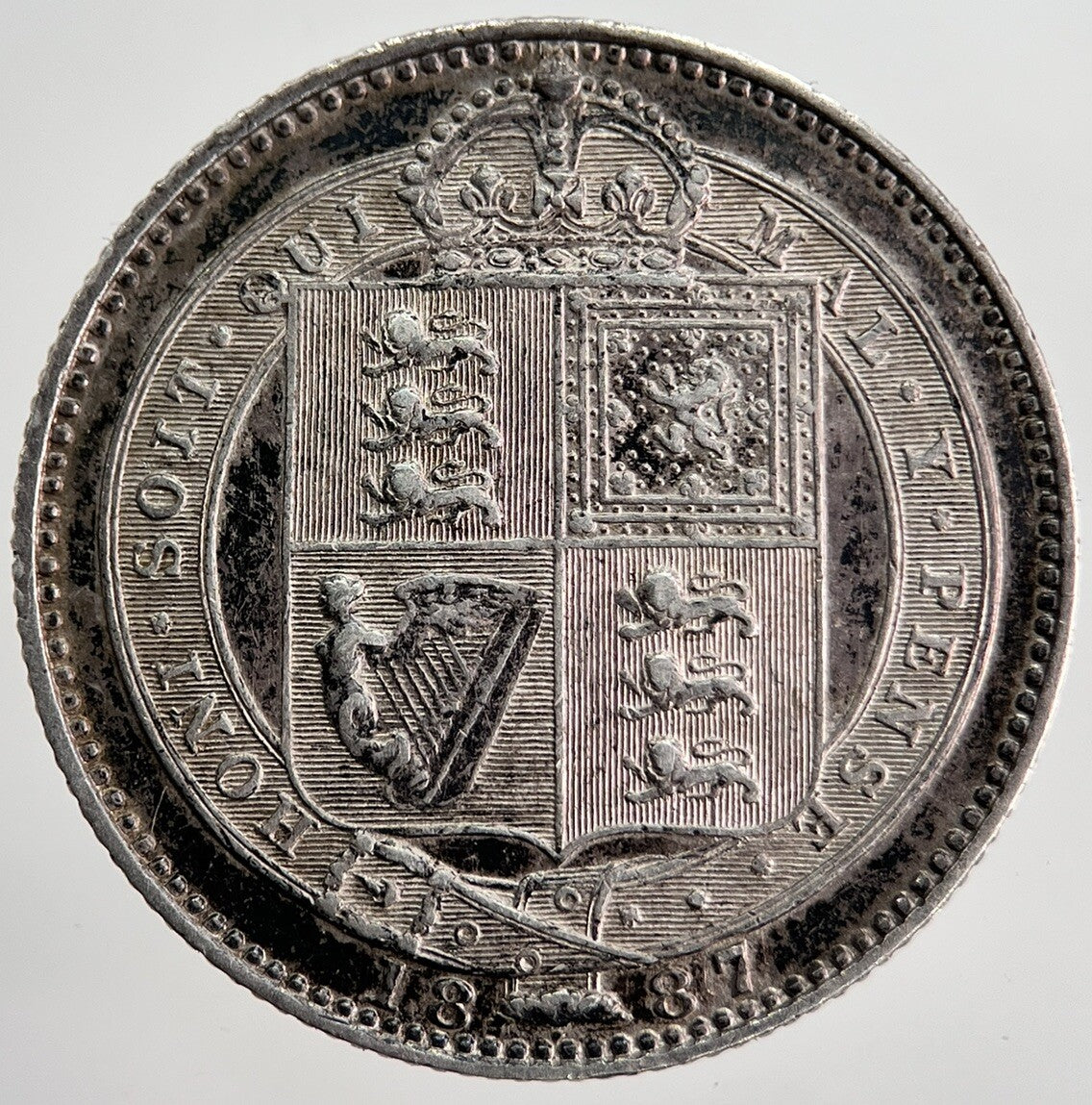 1887 Jubilee Head Victoria Shilling Silver Coin | Fine Collectable Grade | a8219