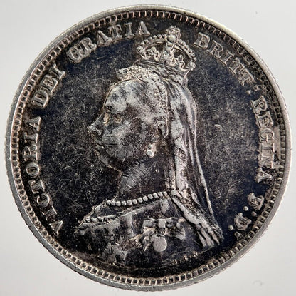 1887 Jubilee Head Victoria Shilling Silver Coin | Fine Collectable Grade | a8219