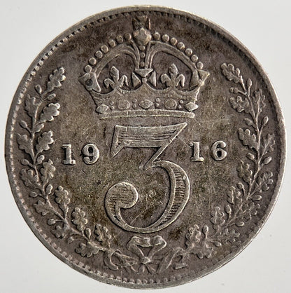 1916 George V Threepence Silver Coin | Fine Collectable Grade | a6900