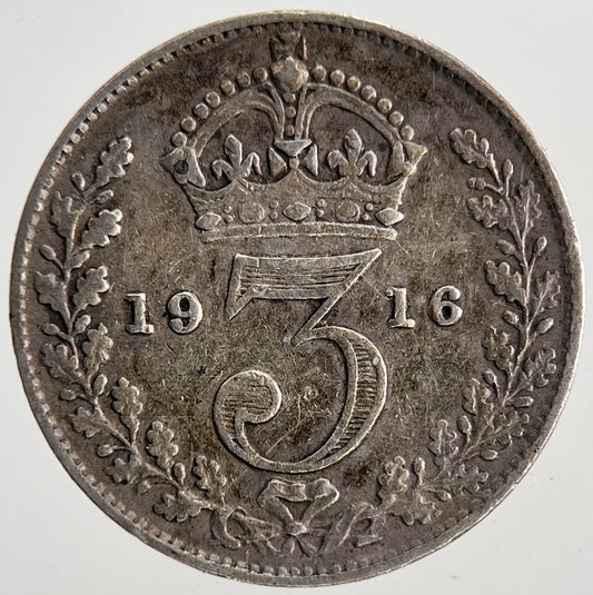 1916 George V Threepence Silver Coin | Fine Collectable Grade | a6900