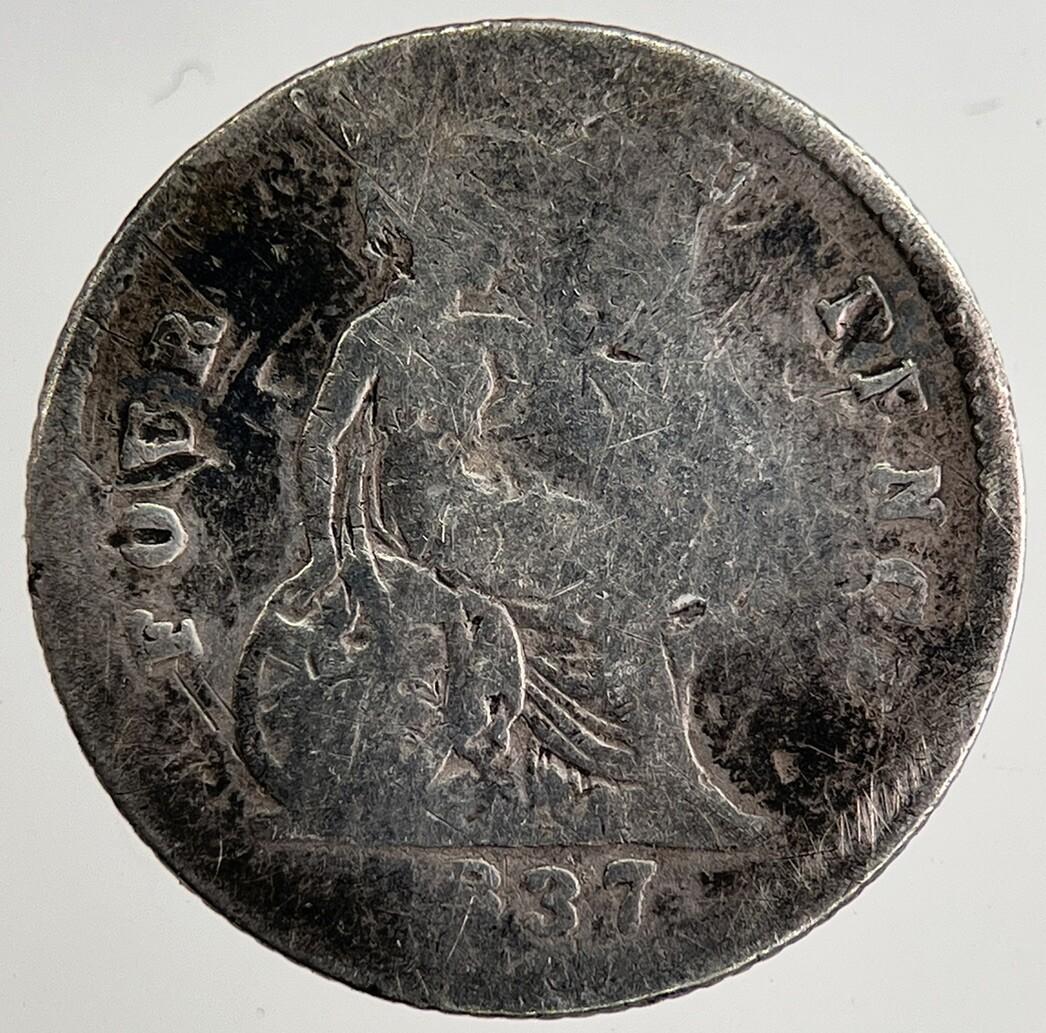 1837 William IV Four-Pence Groat Silver Coin | Fair Grade | a8508