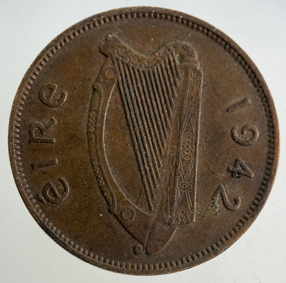 1942 Irish Half-Penny Coin | Fine Collectable Grade