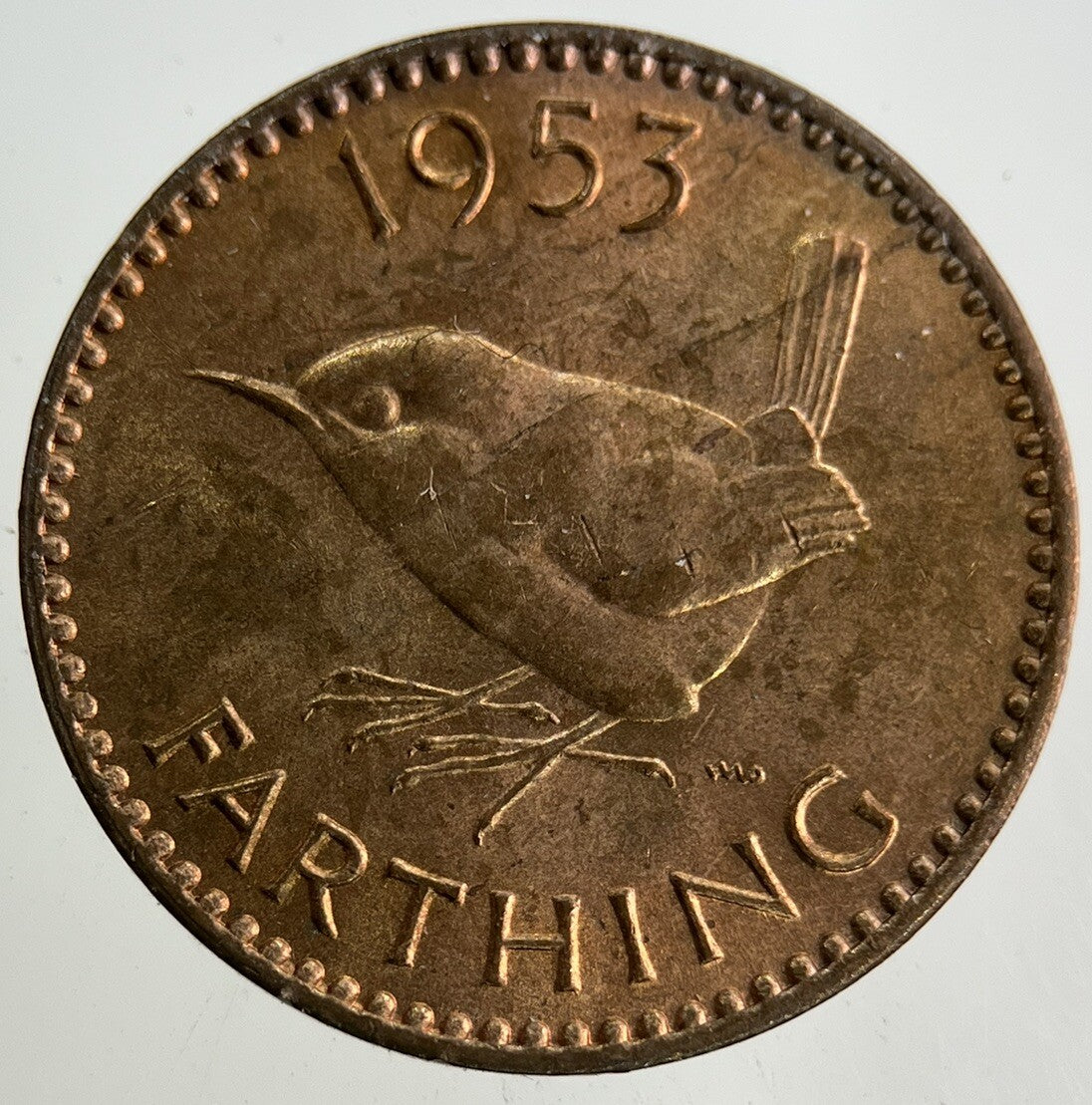 1953 Elizabeth II 2nd Wren Farthing Coin | Very High Grade