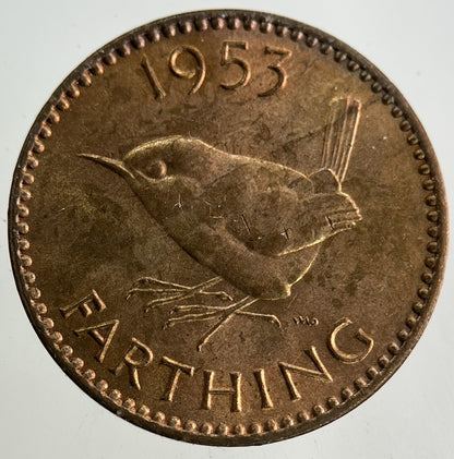 1953 Elizabeth II 2nd Wren Farthing Coin | Very High Grade
