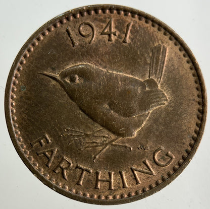 1941 George VI Wren Farthing Coin | Very High Grade