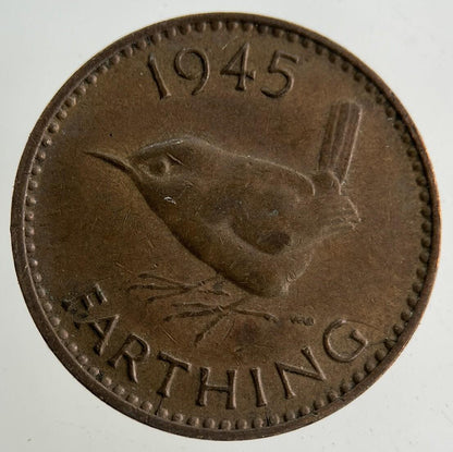 1945 George VI Wren Farthing Coin | Very High Grade
