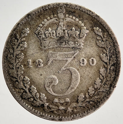 1890 Victoria Threepence Silver Coin | Collectable Grade | a8676