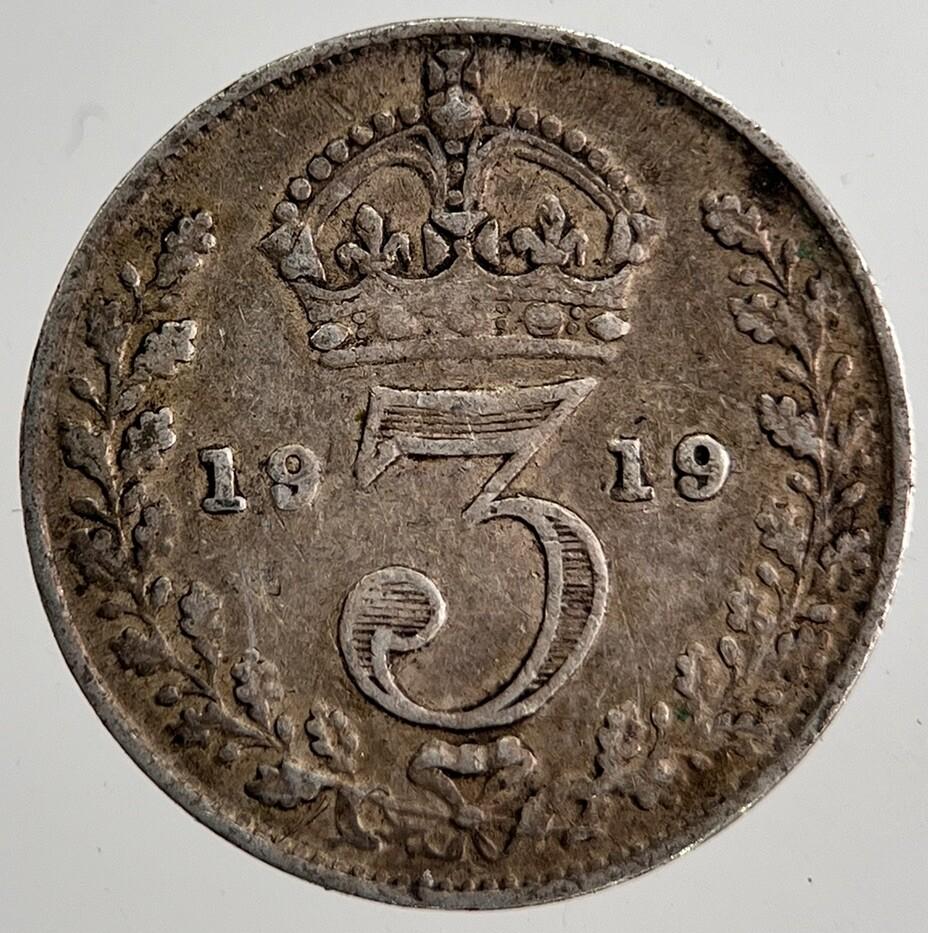 1919 George V Threepence Silver Coin | Fine Collectable Grade | a8628