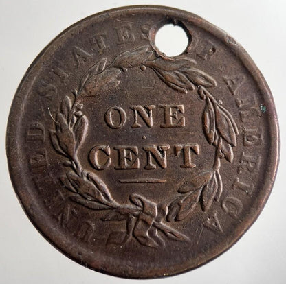 1838 US USA Large 1 One Cent Coin | Fine Collectable Grade | a8973
