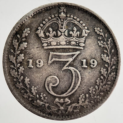 1919 George V Threepence Silver Coin | Fine Collectable Grade | a8451