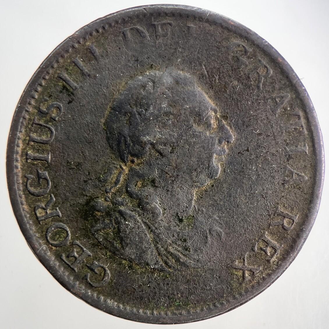 1799 George 3rd III Half-Penny British Coin | Fine Collectable Grade | a9044