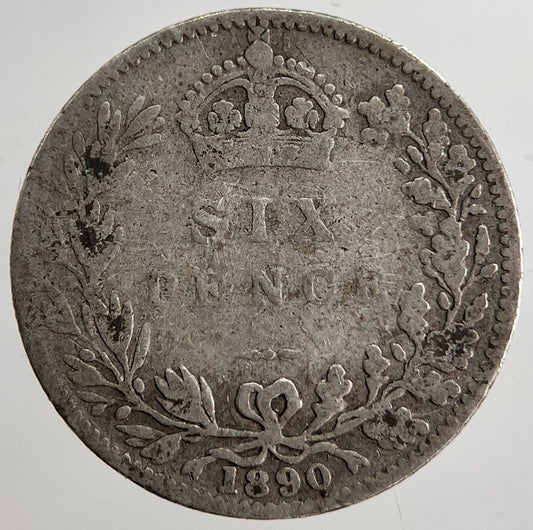 1890 Victoria Sixpence Silver Coin | Fair Grade | a8640
