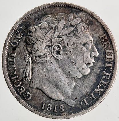 1818 George III Sixpence Silver Coin | Fine Collectable Grade | a6852