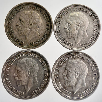 1933/34/35/36 George V Threepence Silver Coins | Very High Grade | a8740