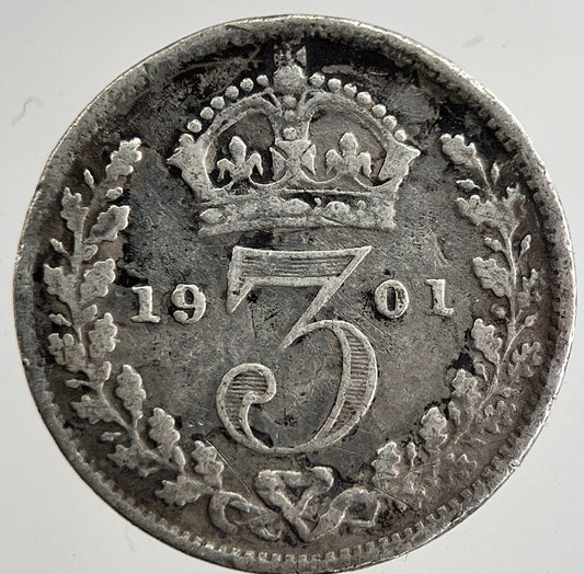 1901 Victoria Threepence Silver Coin | Fine Collectable Grade | a8808