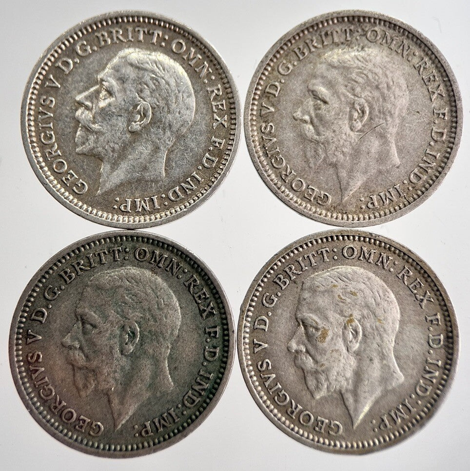 1933/34/35/36 George V Threepence Silver Coins | Very High Grade | a8737