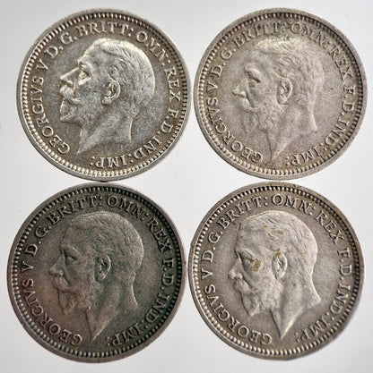 1933/34/35/36 George V Threepence Silver Coins | Very High Grade | a8737