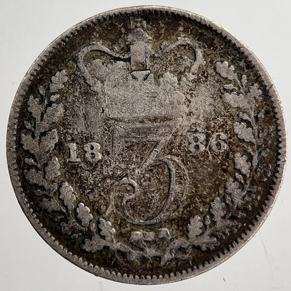 1886 Victoria Threepence Silver Coin | Collectable Grade | a8668
