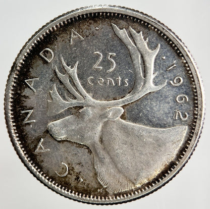 1962 Canadian 25 Cents Silver Coin | Fine Collectable Grade | a824