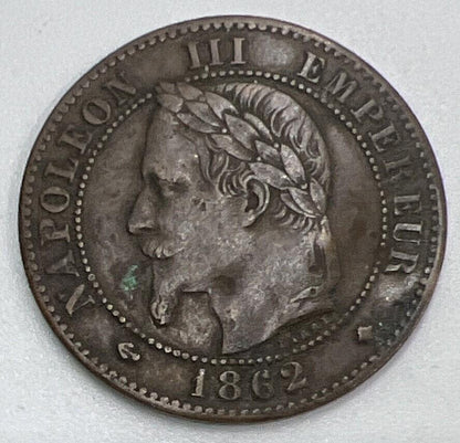 1862 France 10 Centimes Coin | Very High Grade