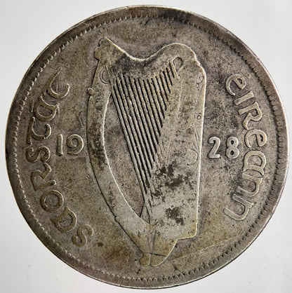1928 Irish Half-Crown Horse Silver Coin | Collectable Grade | a6855