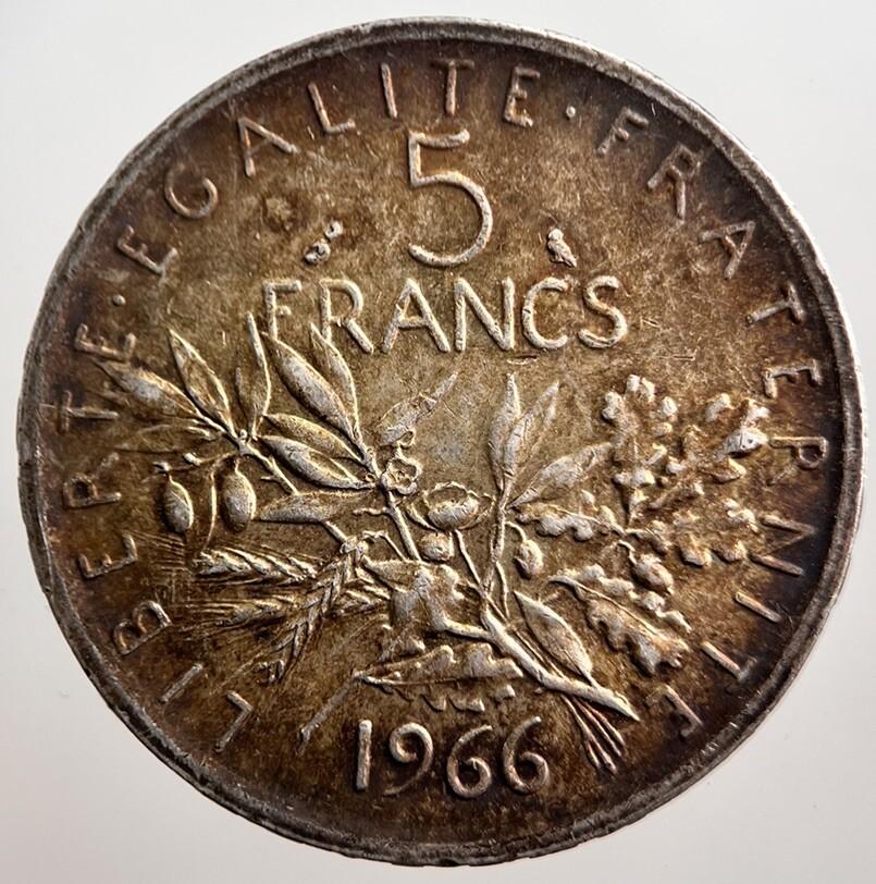 1966 France 5 Francs Silver Coin | Very High Grade