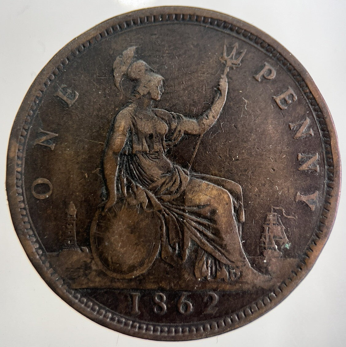1862 Victoria One Penny Coin | Collectable Grade | a8998