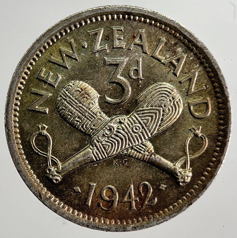 1942 New Zealand Threepence Silver Coin | Very High Grade | a8399