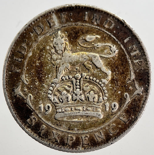 1919 George V Sixpence Silver Coin | Fine Collectable Grade | a8798
