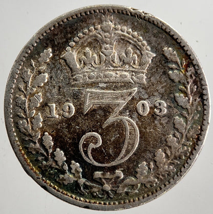 1903 Edward VII Threepence Silver Coin | Very High Grade | a8637