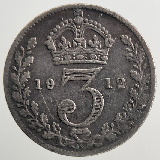 1912 George V Threepence Silver Coin | Fine Collectable Grade | a720