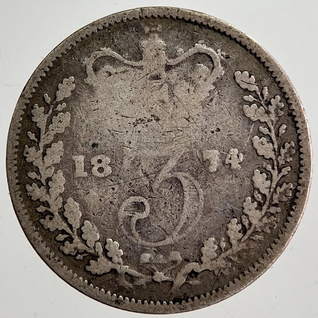 1874 Victoria Threepence Silver Coin | Collectable Grade | a8686