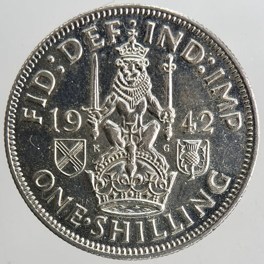 1942 George VI British Shilling Silver Coin | Very High Grade | a6897