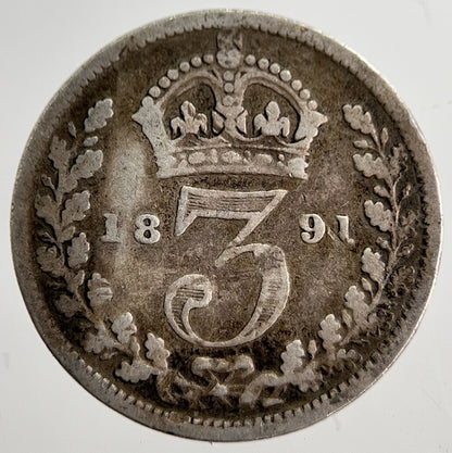 1891 Victoria Threepence Silver Coin | Collectable Grade | a8665