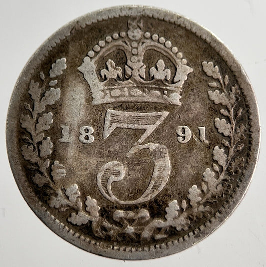 1891 Victoria Threepence Silver Coin | Collectable Grade | a8665