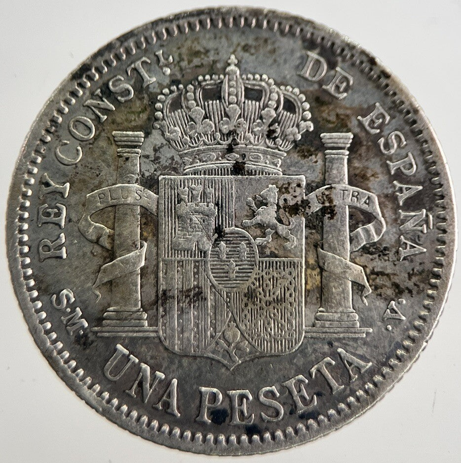1904 Spain One Una Peseta Silver Coin | Very High Grade | a8981