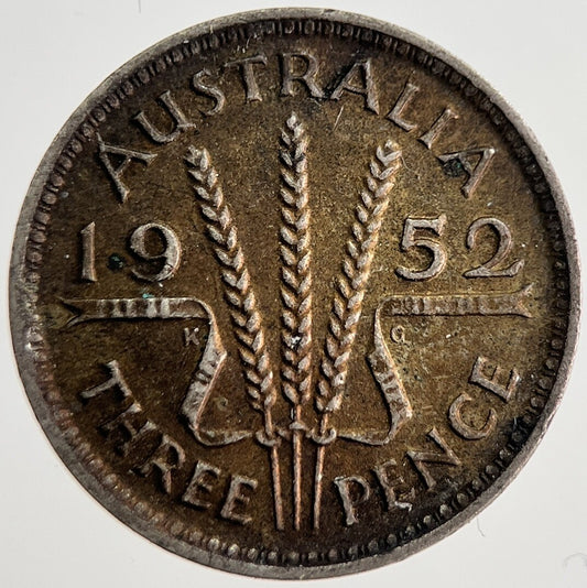 1952 Australia Threepence Silver Coin | Fine Collectable Grade | a8520