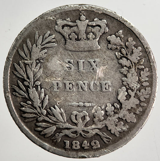 1842 Victoria Sixpence Silver Coin | Collectable Grade | a8641