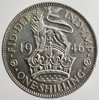 1946 George VI British Shilling Silver Coin | Very Fine Grade | a8695