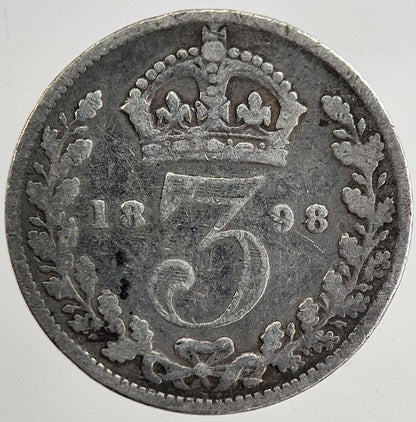 1898 Victoria Threepence Silver Coin | Collectable Grade | a8830