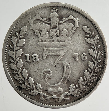 1876 Victoria Threepence Silver Coin | Collectable Grade | a8464