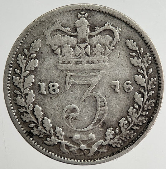 1876 Victoria Threepence Silver Coin | Collectable Grade | a8464