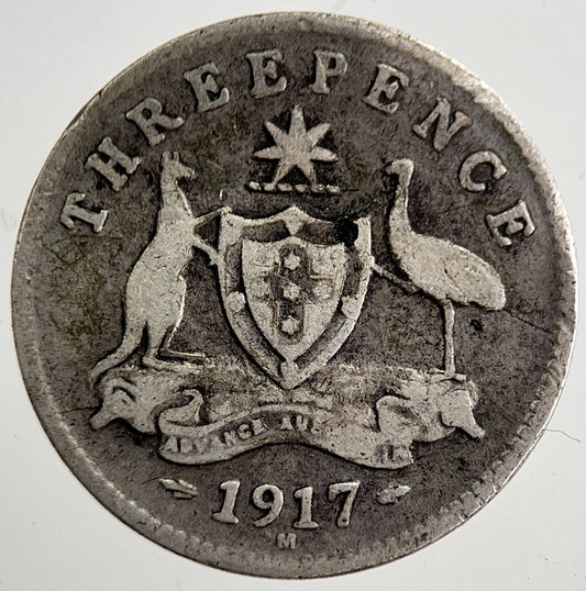 1917-M Australia Threepence Silver Coin | Collectable Grade | a8523