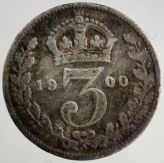 1900 Victoria Threepence Silver Coin | Fine Collectable Grade | a8499
